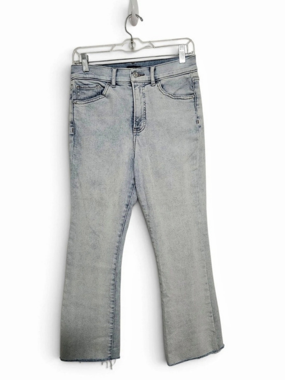 Express High Waisted Cropped Flare Jeans Blue Size 6R Y2K